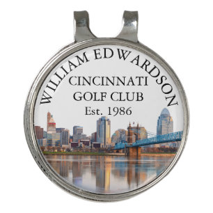 Cincinnati Skyline Personalized Golf Club Name Hat Clip