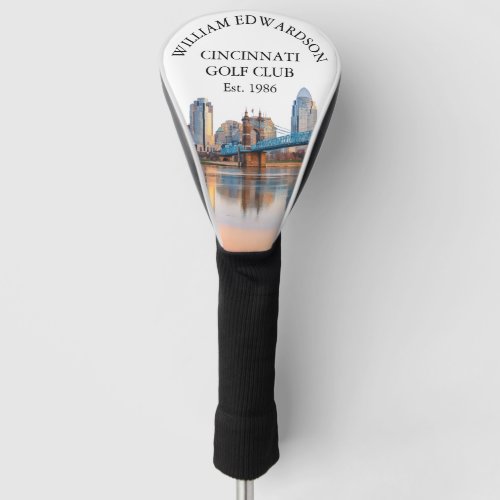 Cincinnati Skyline Personalized Golf Club Name Head Cover