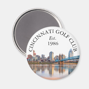 Cincinnati Skyline Personalized Golf Club Name Magnet