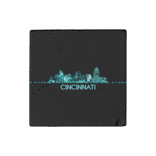 Cincinnati Skyline Stone Magnet
