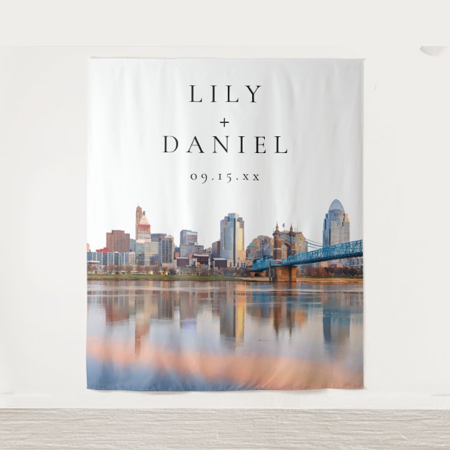 Cincinnati Skyline Wedding Photo Backdrop (Front)
