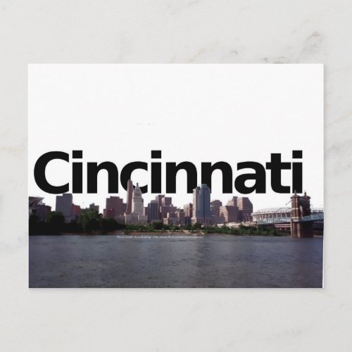 Cincinnati Skyline with Cincinnati in the sky abov Postcard