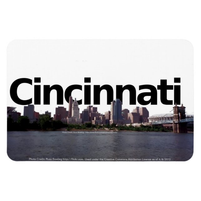 Cincinnati Skyline with Cincinnati in the Sky Magnet (Horizontal)