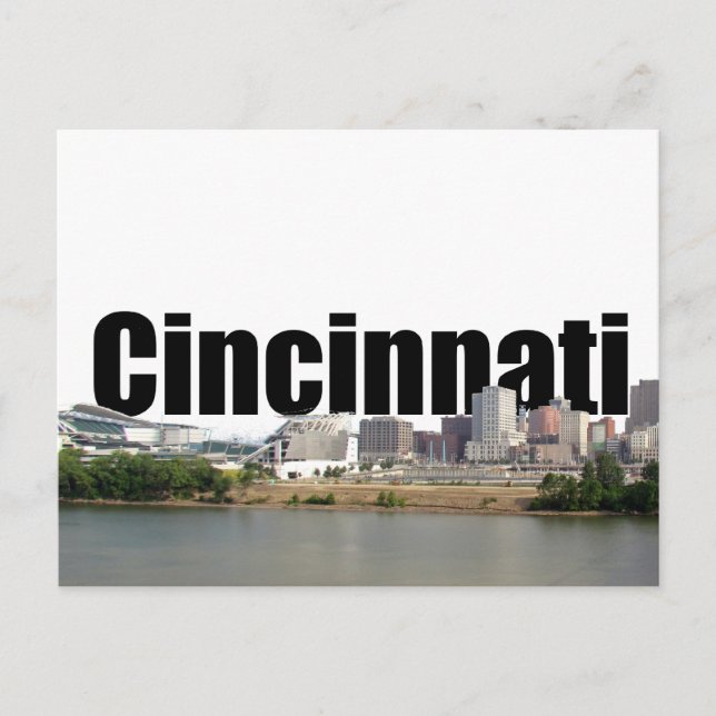 Cincinnati Skyline with Cincinnati in the Sky Postcard (Front)