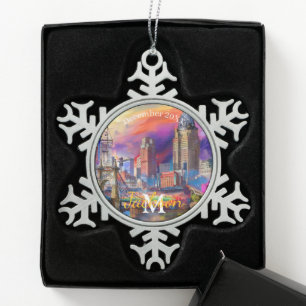 Cincinnati Snowflake Pewter Christmas ornament
