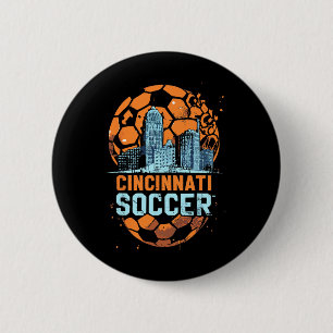 Cincinnati Soccer City Skyline Cool Cincy 513  Button