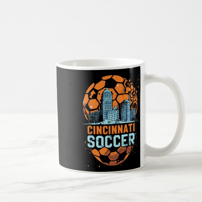 Cincinnati Soccer City Skyline Cool Cincy 513  Coffee Mug (Right)