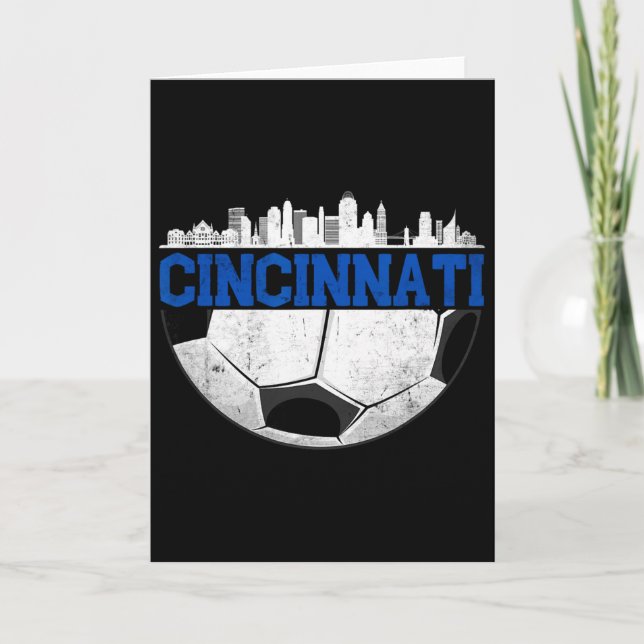 Cincinnati Soccer Distressed Cincy nati  Card (Front)