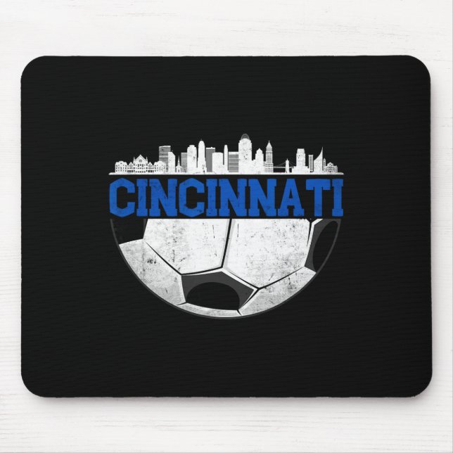 Cincinnati Soccer Distressed Cincy nati  Mouse Pad (Front)