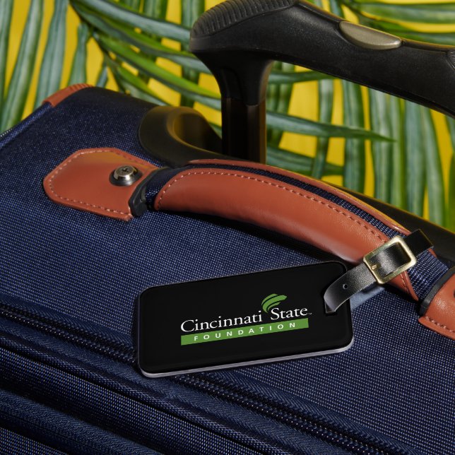 Cincinnati State Foundation Luggage Tag (Front Insitu 3)