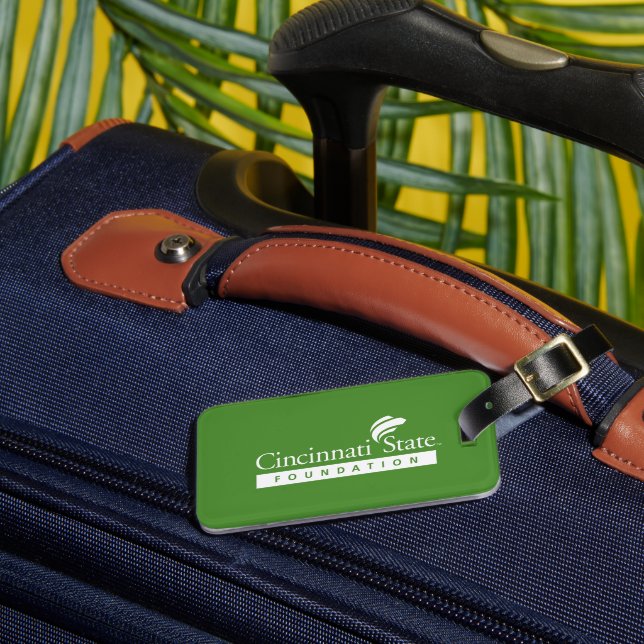Cincinnati State Foundation Luggage Tag (Front Insitu 3)
