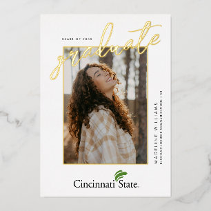 Cincinnati State Graduation Foil Invitation