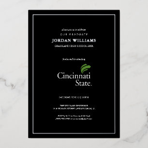 Cincinnati State Graduation Foil Invitation