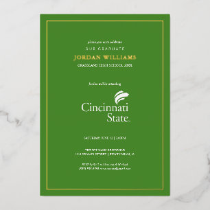 Cincinnati State Graduation Foil Invitation