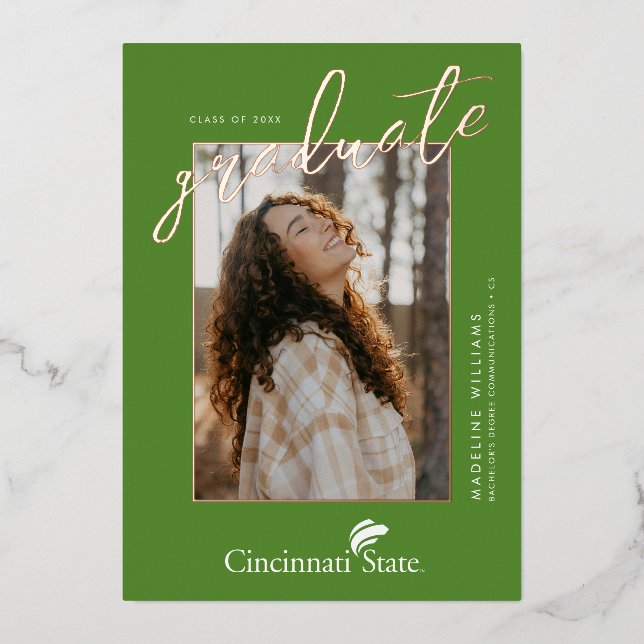 Cincinnati State Graduation Foil Invitation (Front)