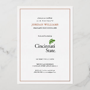 Cincinnati State Graduation Foil Invitation