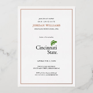 Cincinnati State Graduation Foil Invitation