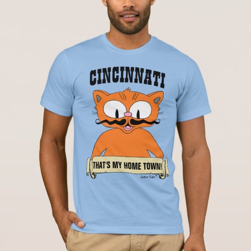 CINCINNATI THATS MY HOME TOWN Cartoon Cat T_Shirt