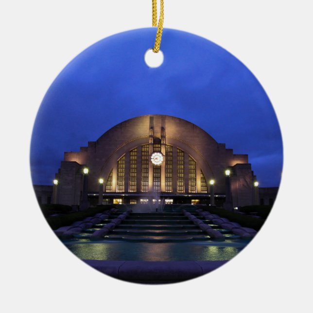 Cincinnati Union Terminal Ceramic Ornament (Front)