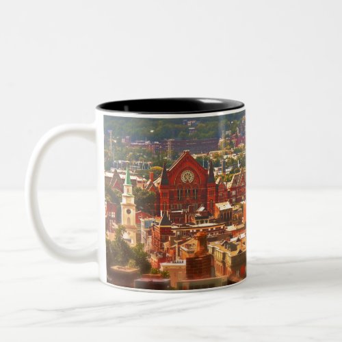 Cincinnati View from Mt Adams Two_Tone Coffee Mug