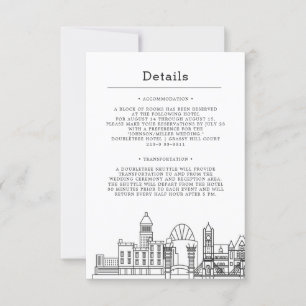 Cincinnati Wedding   Guest Details Invitation