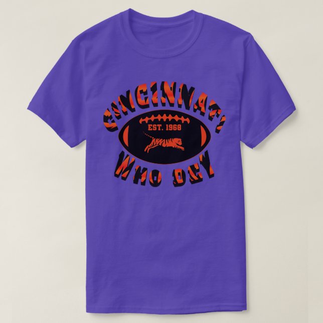 Cincinnati Who Dey  Est1968 T-Shirt (Design Front)