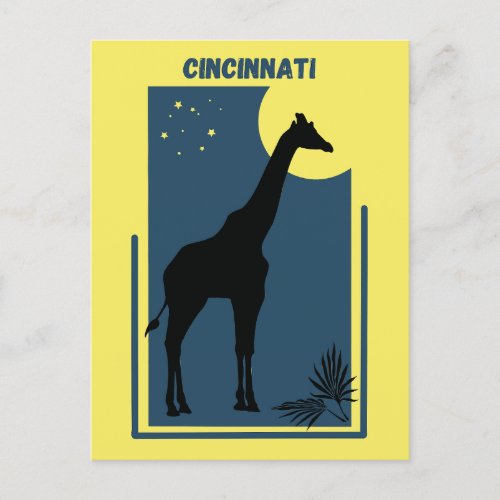 Cincinnati Zoo Ohio Vintage Giraffe Postcard