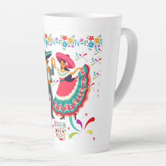 Cinco colorwave white latte mug (Right Angle)