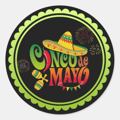 Cinco da Mayo Classic Round Sticker