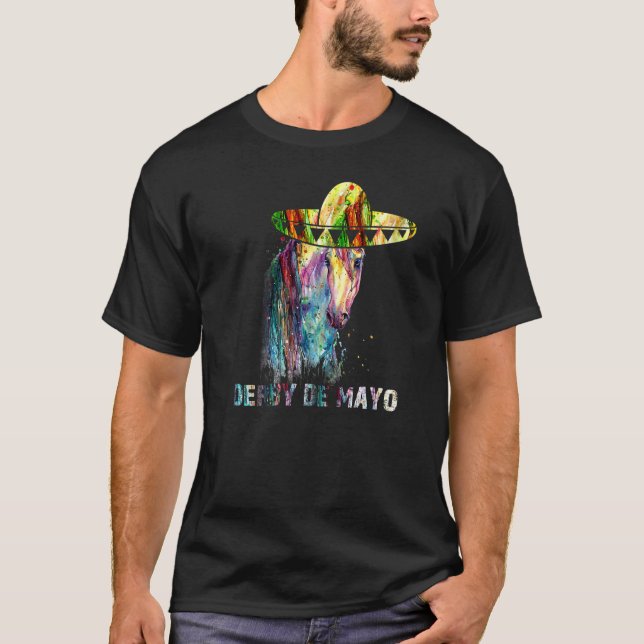 Cinco De Derby  Mexican Kentucky Horse Race T-Shirt (Front)