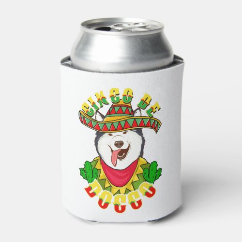 Cinco De Doggo Funny Alaskan Malamute Dog For Can Cooler