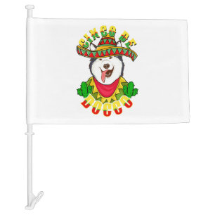 Cinco De Doggo Funny Alaskan Malamute Dog For Car Flag