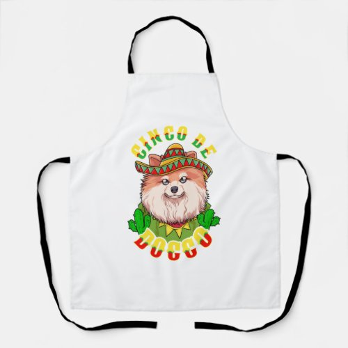 Cinco de Doggo Funny Pomeranian   Apron