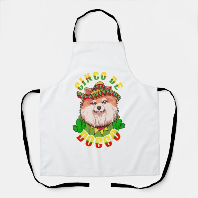 Cinco de Doggo Funny Pomeranian   Apron (Front)