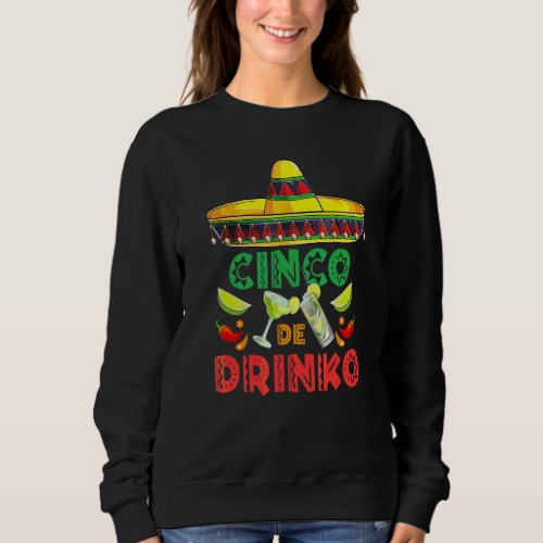 Cinco De Drinko Cinco De Mayo With Guitar Cactus S Sweatshirt