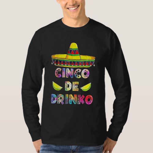 Cinco De Drinko Cinco De Mayo With Guitar Cactus S T_Shirt