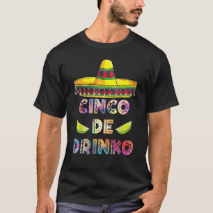Cinco De Drinko Cinco De Mayo With Guitar Cactus S T-Shirt