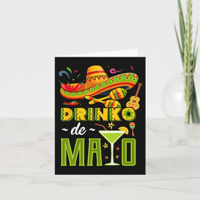 Cinco De Drinko Fiesta Mexican Cinco De Mayo Party Card (Front)