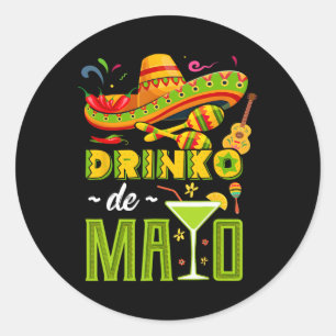 Cinco De Drinko Fiesta Mexican Cinco De Mayo Party Classic Round Sticker