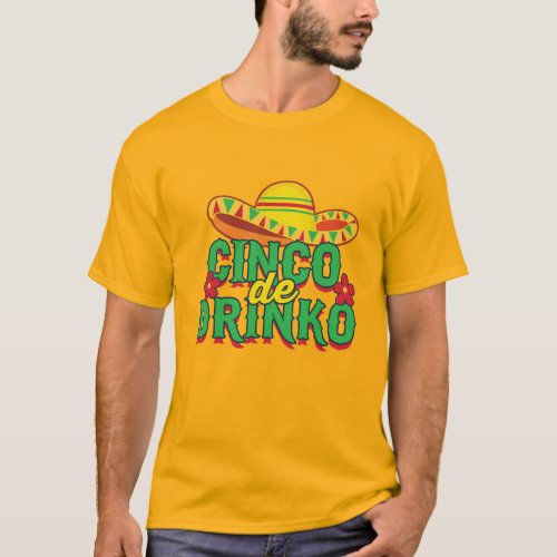Cinco de Drinko Fiesta Sombrero  T_Shirt