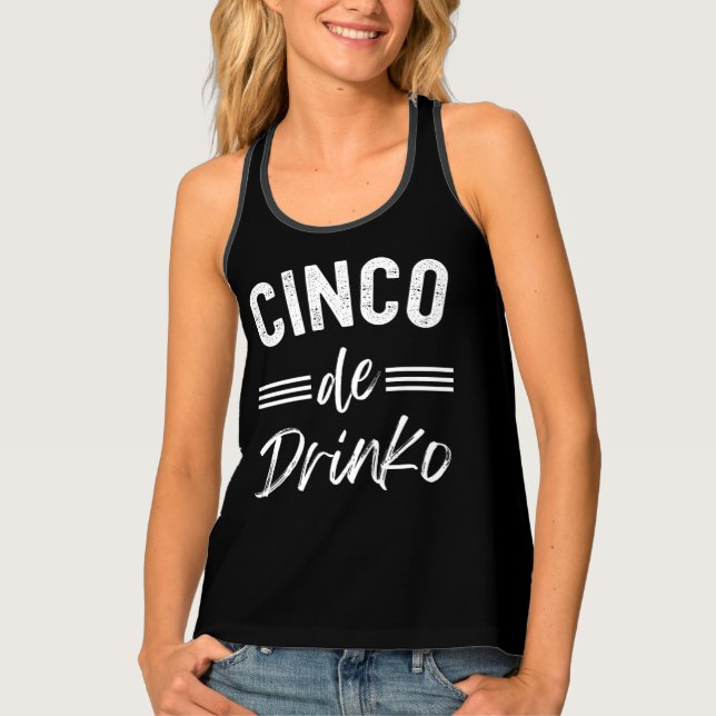 Cinco De Drinko Graphic Cute - Cino de Mayo Tank Top (Front)