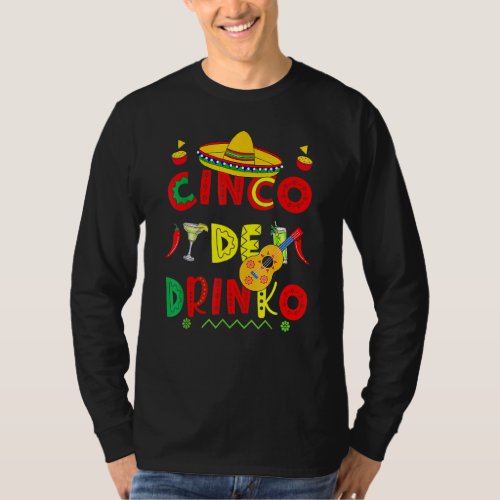 Cinco De Drinko Sunglasses Cactus Mexican Guitar T_Shirt