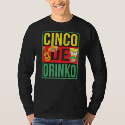 Cinco De Drinko With Guitar Sombrero Theme Party M T_Shirt