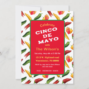 Cinco de May chilies Invitation