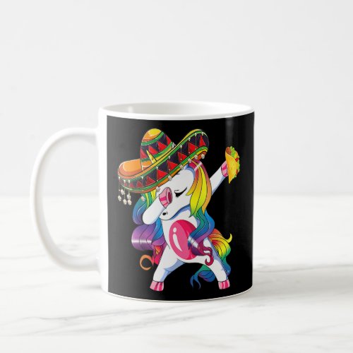 Cinco De Mayo 2022 Dabbing Unicorn Taco Holder Mex Coffee Mug