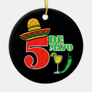 Cinco De Mayo 5 Cinco De Mayo Mexican Fiesta Ceramic Ornament