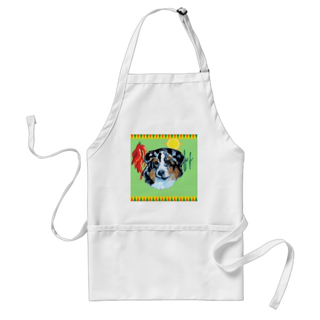 CINCO de MAYO AUSTRALIAN SHEPHERD Adult Apron (Front)