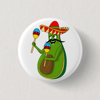 Cinco de Mayo Avocado Humor Maracas Sombrero Button
