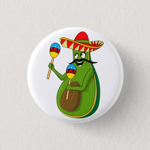 Cinco de Mayo Avocado Humor Maracas Sombrero Button