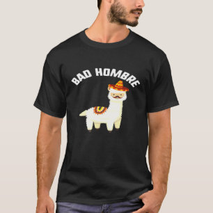 Cinco De Mayo Bad Hombre Llama Sombrero Mustache F T-Shirt